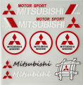 【Miga Plaza】RALLIART Reflective Sticker Mitsubishi Car Emblem Badge Decal 3D Embossed Decals  Dashboard Door Handle Rear Window Glass Decals  General. 