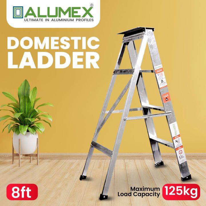 Alumex Domestic Aluminium Step Ladder - 8 feet