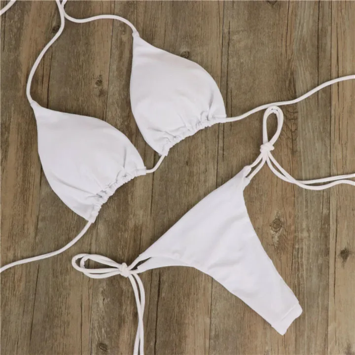 Adjustable%20Bikini%20swimsuit%20Quick-dry%20Split%20swimsuit%20Solid%20color%20Two-piece%20bikini%20Lace-up%20design%20Three-point%20Lace-up%20bikini%20for%20-%20Image%208