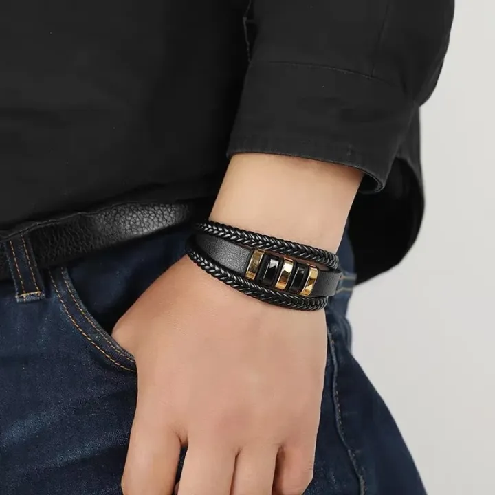 Fashion%203%20Layers%20Black%20Punk%20Style%20Design%20Leather%20Bracelet%20for%20Men%20Stainless%20Steel%20Magnetic%20Button%20Birthday%20Gift%20Male%20Bracelets%20-%20Image%202