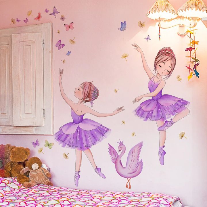 Dancing%20Girls%20Children%20Room%20Wall%20Stickers%20Baby%20Butterfly%20Wall%20Stickers%20for%20Girls%20Stickers%20for%20Kids%20Room%20Nursery%20Decor%20Wallpaper%20-%20Image%202