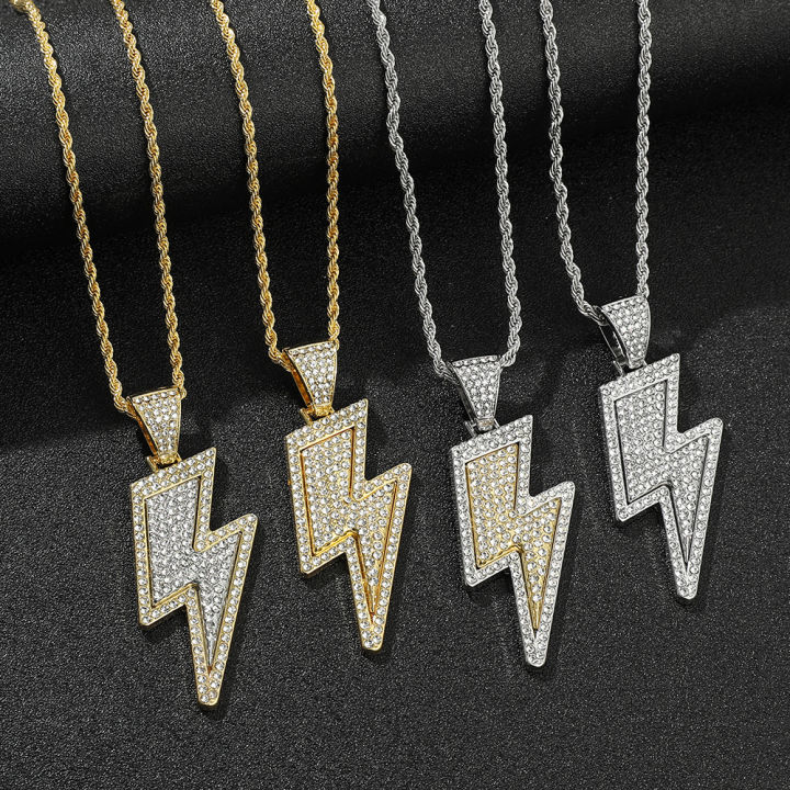 Iced%20Out%20CZ%20Crystal%20Lightning%20Sign%20Pendant%20Necklaces%20for%20Men%20Teen%20Boys%20Hip%20Hop%20Gold%20Color%20Chains%20Accessories%20Jewelry%20Gifts%20-%20Image%203