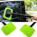 【2 Cloth】 Portable Brush Window Windshield Microfiber Cleaning Automotive Random Color. 