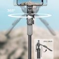 Portable Selfie Stick Bluetooth Remote Control Stabilizer Bracket Handheld Pan Tilt Camera Mobile Phone Live Streaming Quadpod. 