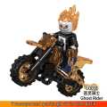 Single Sale HOT Ghost Rider Building Blocks  Luminous Evil Knight and Motorcycle Demon Slayer Building Blocks Assembling Minifigures Children's Toys Figures LG1002. 
