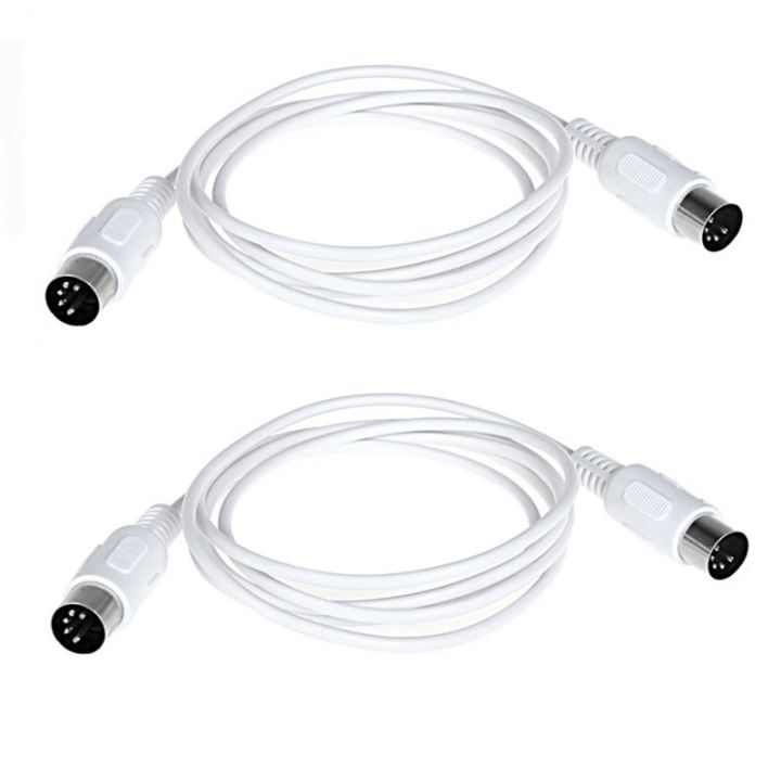 2Pcs MIDI Extension Cable 5 Pin Male to 5 Pin Male Electric Piano