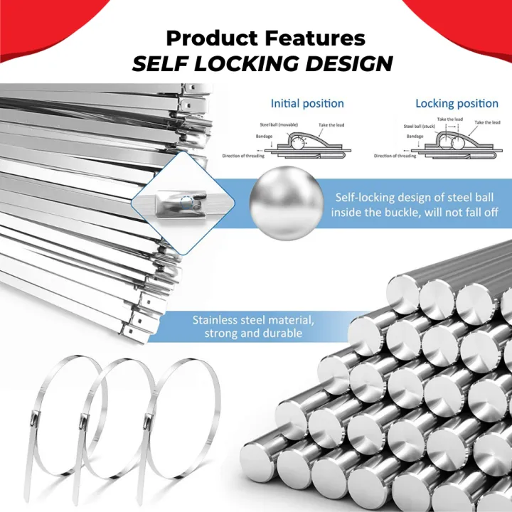 HOT%20Stainless%20Steel%20Cable%20Tie%20200/250/300mmL%20Heavy%20Duty%20Outdoor%20Metal%20Cable%20Ties%20Pengikat%20Kabel%20Wayar%20Besi%20-%20Image%203