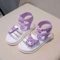 2024 Girls Purple Kuromi Cartoon Sandals Summer Internet Celebrity Childrens Outdoor Light soled Roman Princess Shoes. 