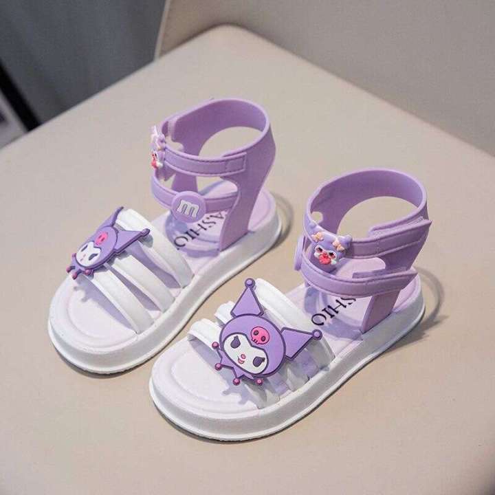 2024%20Girls%20Purple%20Kuromi%20Cartoon%20Sandals%20Summer%20Internet%20Celebrity%20Childrens%20Outdoor%20Light%20soled%20Roman%20Princess%20Shoes%20-%20Image%203
