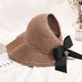 Yfashion Straw Hat Korean Style Sun Hat Women'S Fashion Hollow Hat Summer Travel Foldable Sun Hat Big Brim Bow Straw Hat Wholesale. 