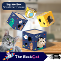 【 ROCKCAT 】2 Layer Box Shape Cat Scratcher Board Scratching Box Scratcher House Cat Cardboard Box Cat House Cat Bed 纸盒猫抓板. 
