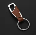 Automotive Accessories Men Brown Leather Key Chain Metal Car Key Ring Keys Holder Waist Hanged Key Rings Leather Keyrings Keychain. 