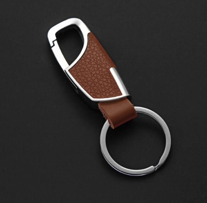 Automotive Accessories Men Leather Key Chain Metal Car Key Ring Keys Holder Waist Hanged Key Rings Brown Leather Keyrings Keychain