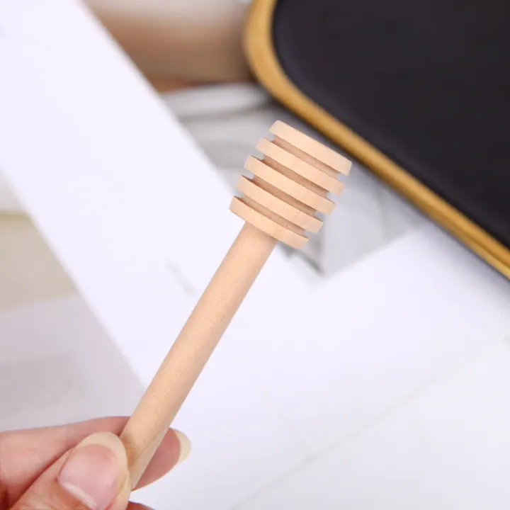 1/5/10/20PCS%208CM%20Mini%20Wooden%20Honey%20Dipper%20High%20Quality%20Honey%20Stir%20Bar%20Mixing%20Handle%20Jar%20Spoon%20Kitchen%20Tools%20-%20Image%204