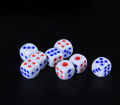 25pcs/lot Standard Plastic 10mm/12mm/14mm Game White Decider Dice Die Rpg Toy Bauble B2c Shop Red And Blue Dots Dice Gyh. 