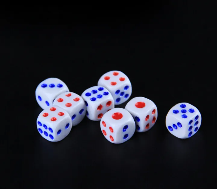 25pcs/lot%20Standard%20Plastic%2010mm/12mm/14mm%20Game%20White%20Decider%20Dice%20Die%20Rpg%20Toy%20Bauble%20B2c%20Shop%20Red%20And%20Blue%20Dots%20Dice%20Gyh%20-%20Image%206