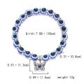 Blue Evil Eye Bracelet Hand of Fatima Turkey Thousand Eyes Wish Handmade Women's Resins Bead Bangle Elastic Bracelets Jewelry. 