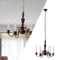 European Modern Classic Farmhouse Ceiling Light Fixture 6 Lights Hanging Chandelier for 1:87. 