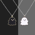 Ghost Pendant Necklaces for Women Men Best Friends Cute Lovely Ghost Couple Necklace Fashion Jewelry. 
