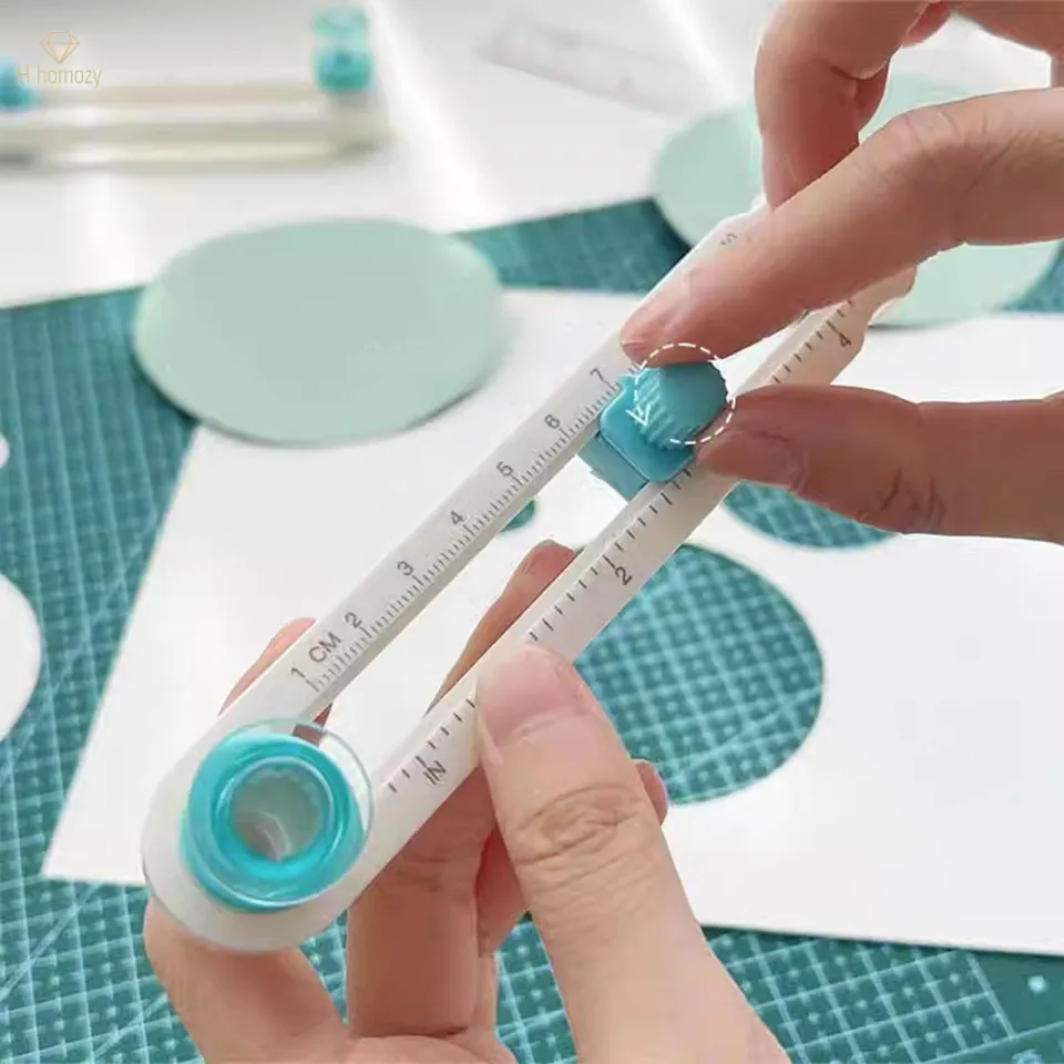 Craft Cirkel Cutter, Handmatige Cirkel Papier Cutter DIY Verstelbare Arbeidsbesparing Voor Office Voor Foto Papier (Groen