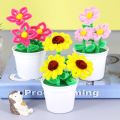 Hand Twisted Plush Stick Flower Pots Kids DIY Flower Handmade Twister Stick Root Flower. 