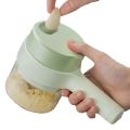 4 In 1 Handheld Electric Vegetable Cutter Set,Food Processor For Garlic Pepper Chili Onion Celery Ginger Meat. 