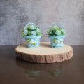 Mini Miniature Flower Basket Small Bouquets Decoration Showpiece for Home Deco Christmas Decoration (4 Colors) - Beautiful Eye Catching, Classic Design. 