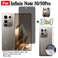 For Infinix Note 50 Pro Anti Blue Light RayTempered Glass Infinix Note50 4G Note 50 Pro+ Note 40 Anti-Spy Tempered Glass Screen Protector+Camera Lens Film+back Film. 