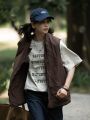 Japanese-Style Retro Frock Vest Baby Boy and Girl Summer Trendy All-Match Bandage Dress Waistcoat Top Loose Pu Handsome Sleeveless Jacket. 