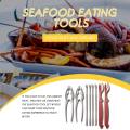 Seafood Tools Set 2 Crab Clip 2 Plastic Pick 4 Stainless Steel Forks 8Pcs. 