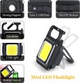 Mini LED COB Flashlight, 800 Lumens COB 4 Modes Flashlights Rechargeable Mini LED Keychain Flashlight with Bottle Opener, Magnet Design, Hook, Waterproof Pocket Light for Daily Use [Energy Class A+++]. 