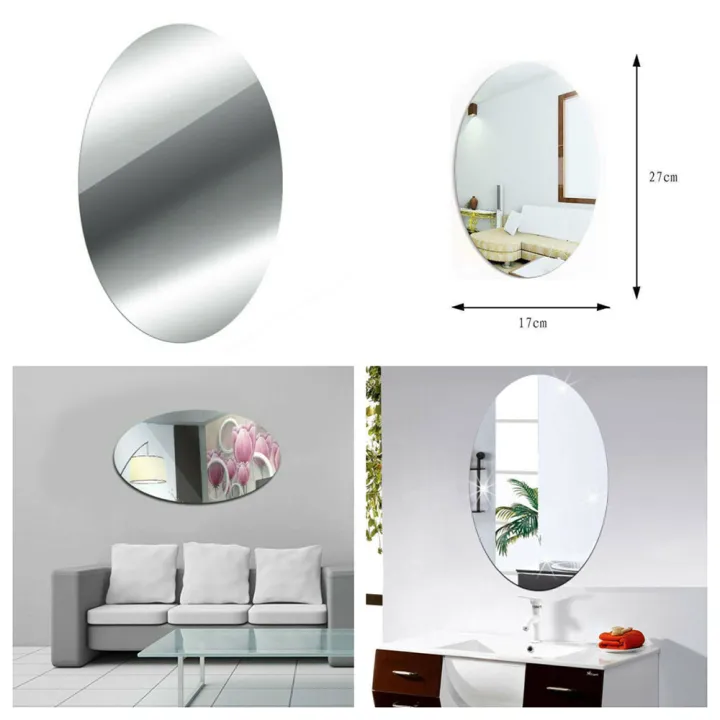 Wall%20Stickers%20Room%20Stick%20Bathroom%20Self%20Decor%20Adhesive%20On%20Tile%20Wall%20Mirror%20-%20Image%202