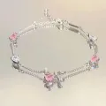 ZEBF-Sweet Imitation Pearl Link Chain Bracelet For Women Girl Elegant Charm Crystal Bowknot Bow Jewelry Female Party Gifts. 