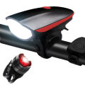 SuperRide Bike Light with Horn 2-In-1 USB Charging Waterproof High Brightness Night Lighting Loud Sound Bicycle Front Light Headlight for Outdoor Cycling. 