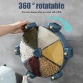 6 Grain Feeder, Rice Container, 360° Rotating Design, Wall Mounted Grain Storage Box, Save Space, for Grain, Sugar, Flour, Rice, Nut, Snacks. 
