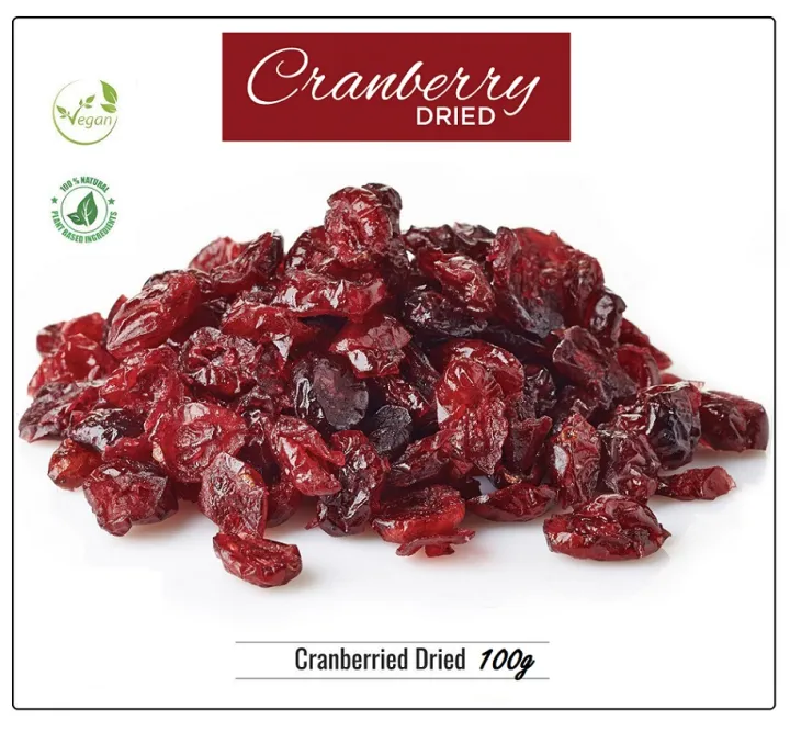 Dried Whole Cranberry 100% Natural healthy and delicious 100g Pack