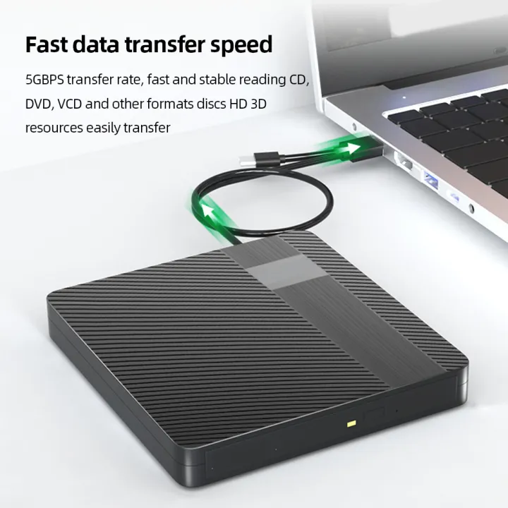 External CD DVD Drive USB 3.0 & Type-C Portable CD DVD ROM for /Linux 7 ...