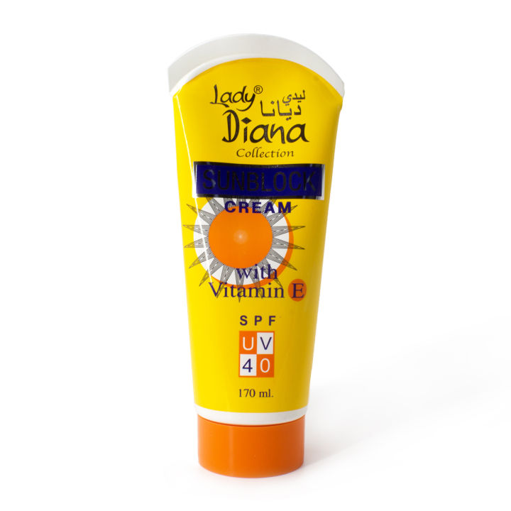 Lady Diana Sunscreen SUNBLOCK CREAM WITH VITAMIN E (SPF UV 40)  (170 ml)