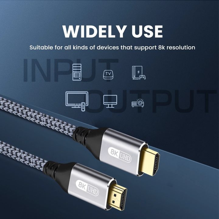 HDMI%202.1%20Cable%20HDMI%20Cord%208K%2060Hz%204K%20120Hz%2048Gbps%20EARC%20ARC%20HDCP%20Ultra%20High%20Speed%20HDR%20for%20HD%20TV%20Laptop%20Projector%20PS4%20PS5%20-%20Image%204