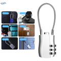 3 Digit Combination Lock, Padlock Cable Locks, Metal Backpack Portable Suitcases Padlock Cable. 