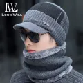 LouisWill Men Knitted Hat Head Neck Full Cover Design Unisex Winter Knitted Hats Scarf with Thick Knitted Cap Scarf for Storm Cold Winter Climbing Skiing Cycling Hiking. 