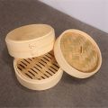 【BestGO】2pc 4  6  8 Bamboo Steamer for Puto Chinese Dim Sum Basket Rice Pasta Cooker Set with Lid. 