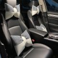 Headrest Car Bow Pillow Cute Creative Headrest and Lumbar Support Set Car Car Seat Cushion Car Accessories Female. 