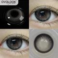 OVOLOOK-Black Series Contact Lenses for Eyes Narural Black Pupils Beauty Lenses Eye Color for Myopia 2 s/pair Yearly Use. 
