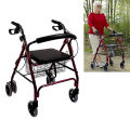 Walkers for seniors, Walking Frame,4 Wheel Walker Lightweight Folding Adjustable Height Walking Frame Elderly with Seat Basket Walking Aid Aluminium,Space Saver rollator walker, Durable Mobility Aid. 