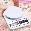 SF-400 10kg/1g Electronic Digital LCD Display Household Weighing Kitchen Scale High Precision Home Weight Scale 1g to 10 Kg Food Cake Sweets Rice Tomato Potato Garlic Grocery Items Gold Diamond Jewellery Courier Package And Etc. 