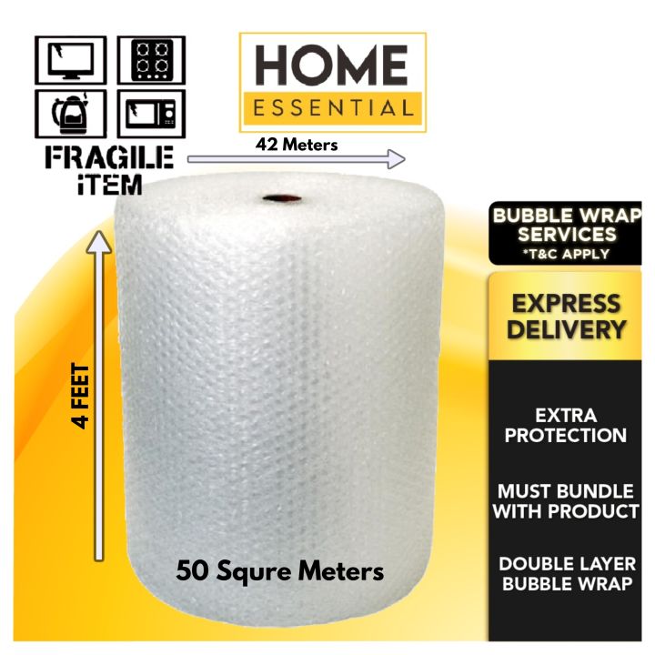 50m & 10m Bubble Wrap Cushioning Roll 1.2m (4ft) x 42m = 50mÂ² Packaging Material Long Roll High Quality