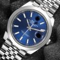 Quartz Analog Stainless Steel Chain Casual Watch for Men Black Blue White 137220099 TecZone LK. 