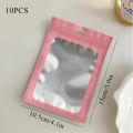 10Pcs/pack INS Kpop Photocard Storage Bag Macaroon Color Transparent Ziplock Bag Gift Packaging Sealed Bag Sticker Card Sleeve. 