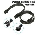1Pcs PCI Express 8Pin to Dual 6+2Pin Power Supply Cable PCIe 8 Pin 1 to 2 Spliter Cable for Corsair RM/HX/CX-M Series. 
